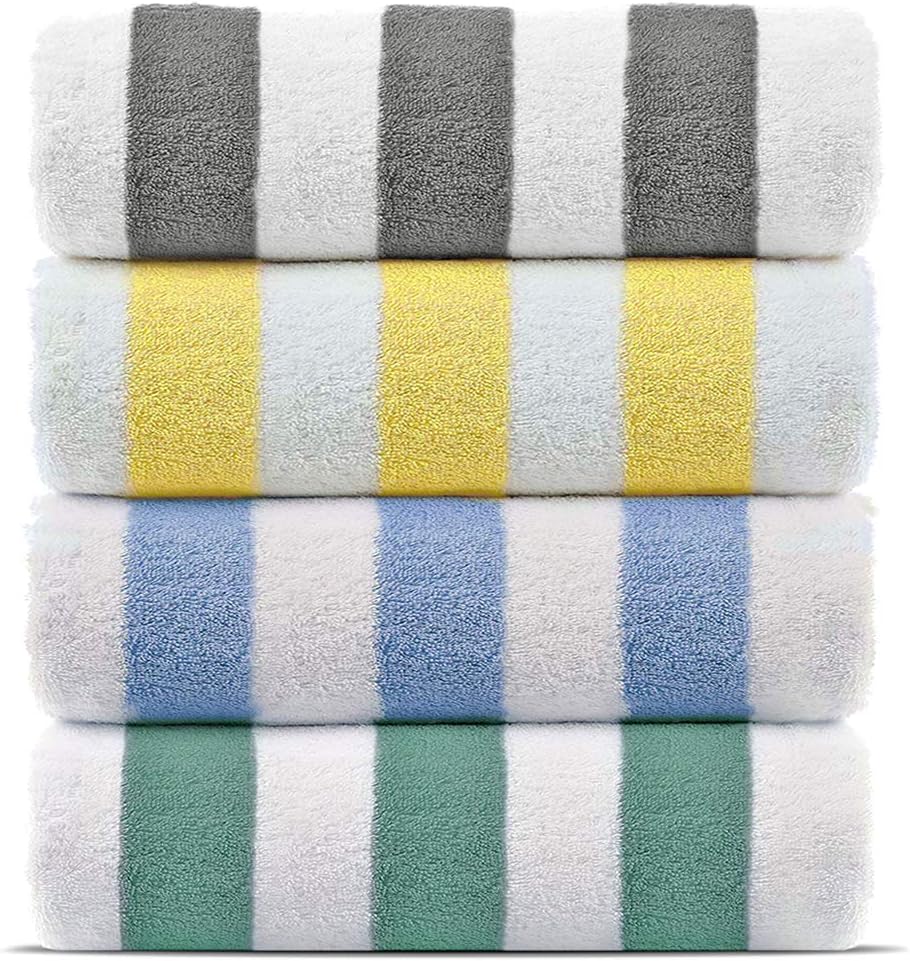 Light Blue 30x60 Inch 100% Cotton Pool Beach Towels 4-Pack L84786