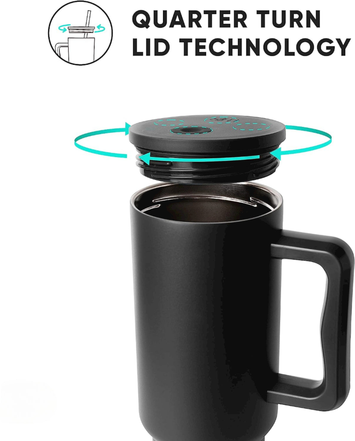 40 oz Insulated Stainless Steel Tumbler with Handle and Straw Lid Z1290
