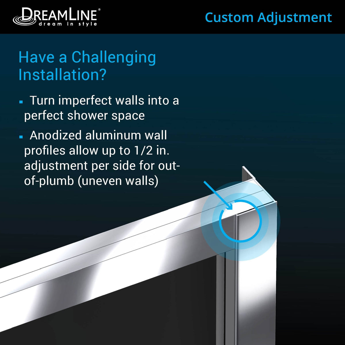 Satin Black Framed Sliding Shower Enclosure B6976