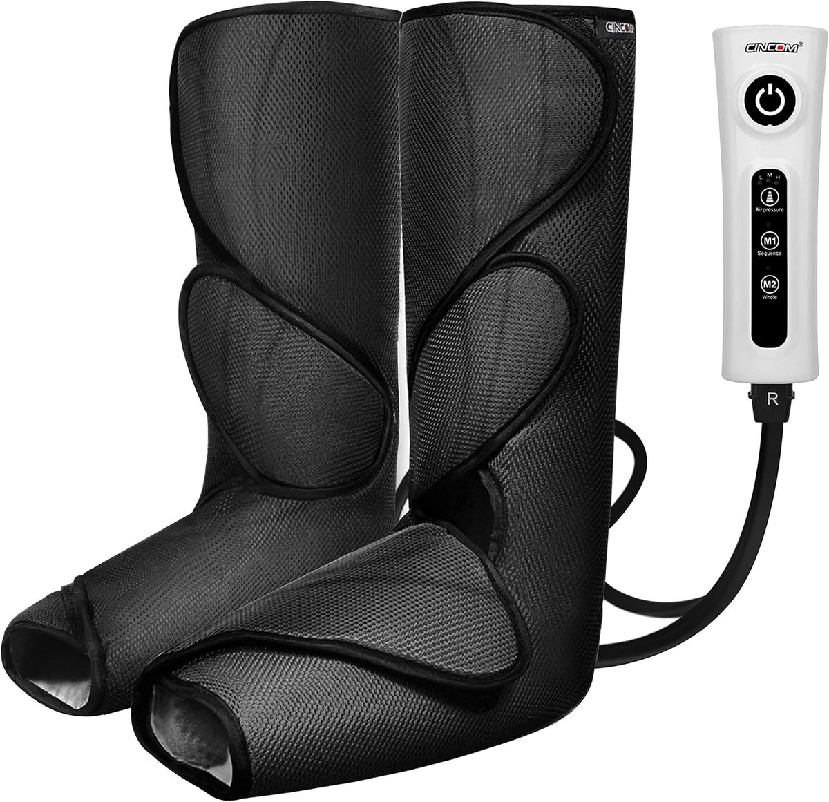 Leg Massager with Portable Handheld Controller - 2 Modes & 3 Intensities (Black) L74356