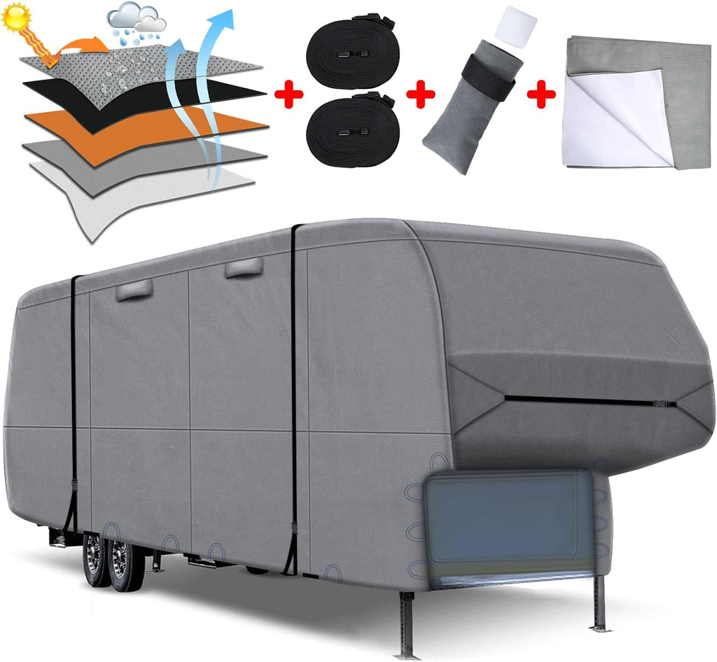 5 Layers 5th Wheel RV Cover Heavy Duty Camper Cover M4372