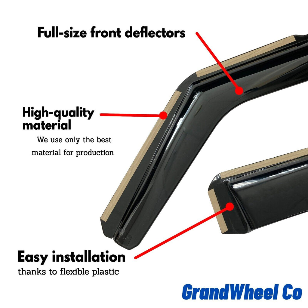 Smoke Tinted In-channel Side Window Vent Visor Deflectors Rain Guards 4 pcs H130310