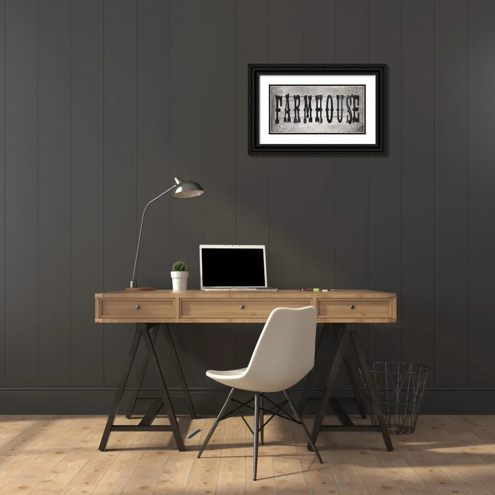 Black Ornate Wood Framed Art Print N3891