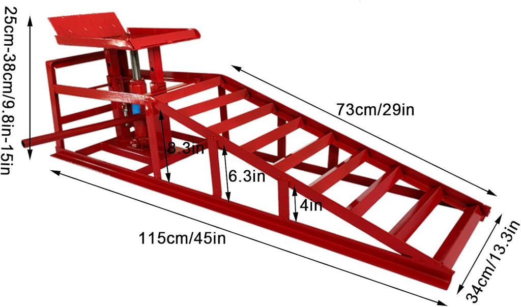 2PCS Heavy Duty Hydraulic Car Ramps Lift T94218
