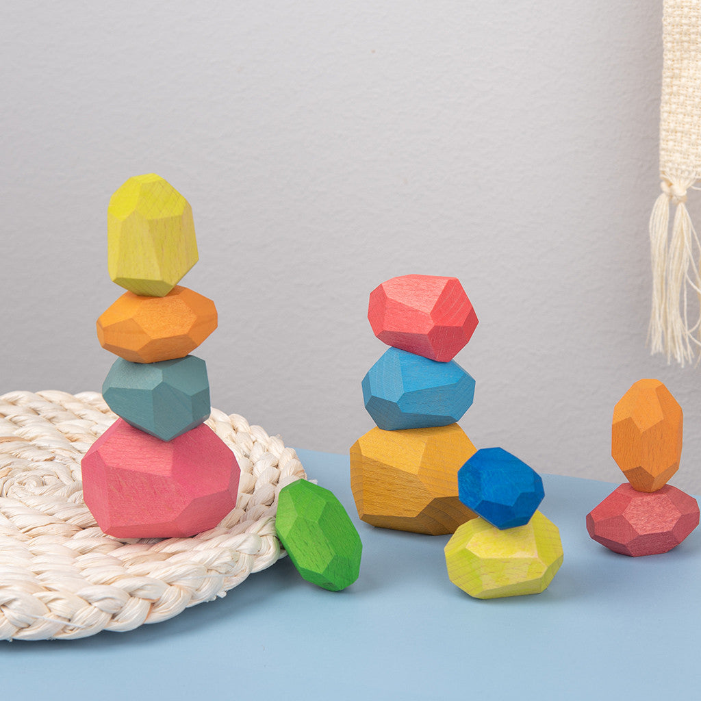 Wooden Stone Building Block Toy Stacking Game I325
