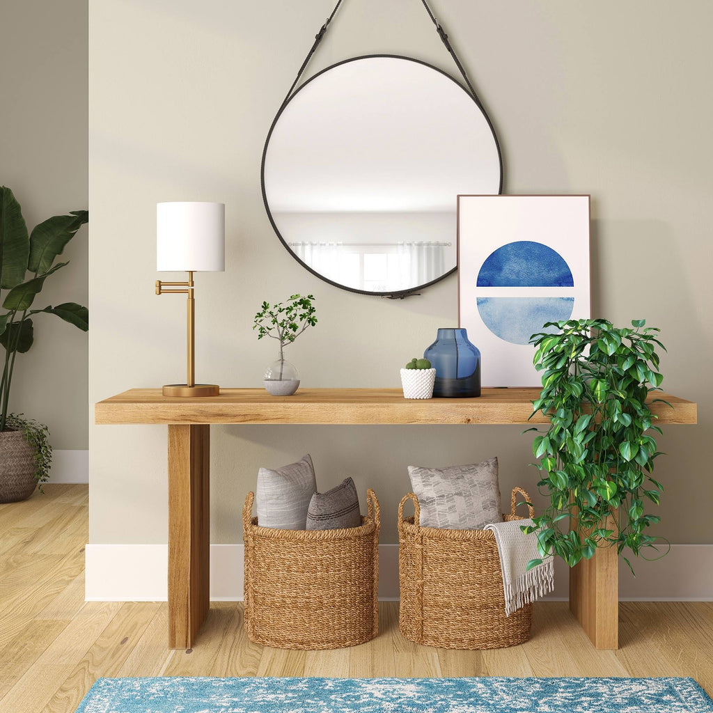 Blackened Bronze Swing Arm Table Lamp with Empire Shade E608