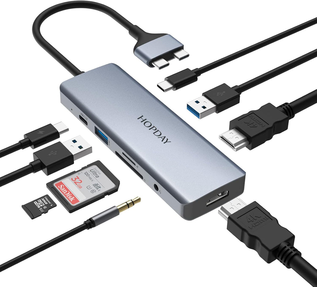9 in 2 USB C Hub with 4K HDMI, 100W PD, USB 3.0, SD/TF Card Reader, 3.5mm Audio N79595