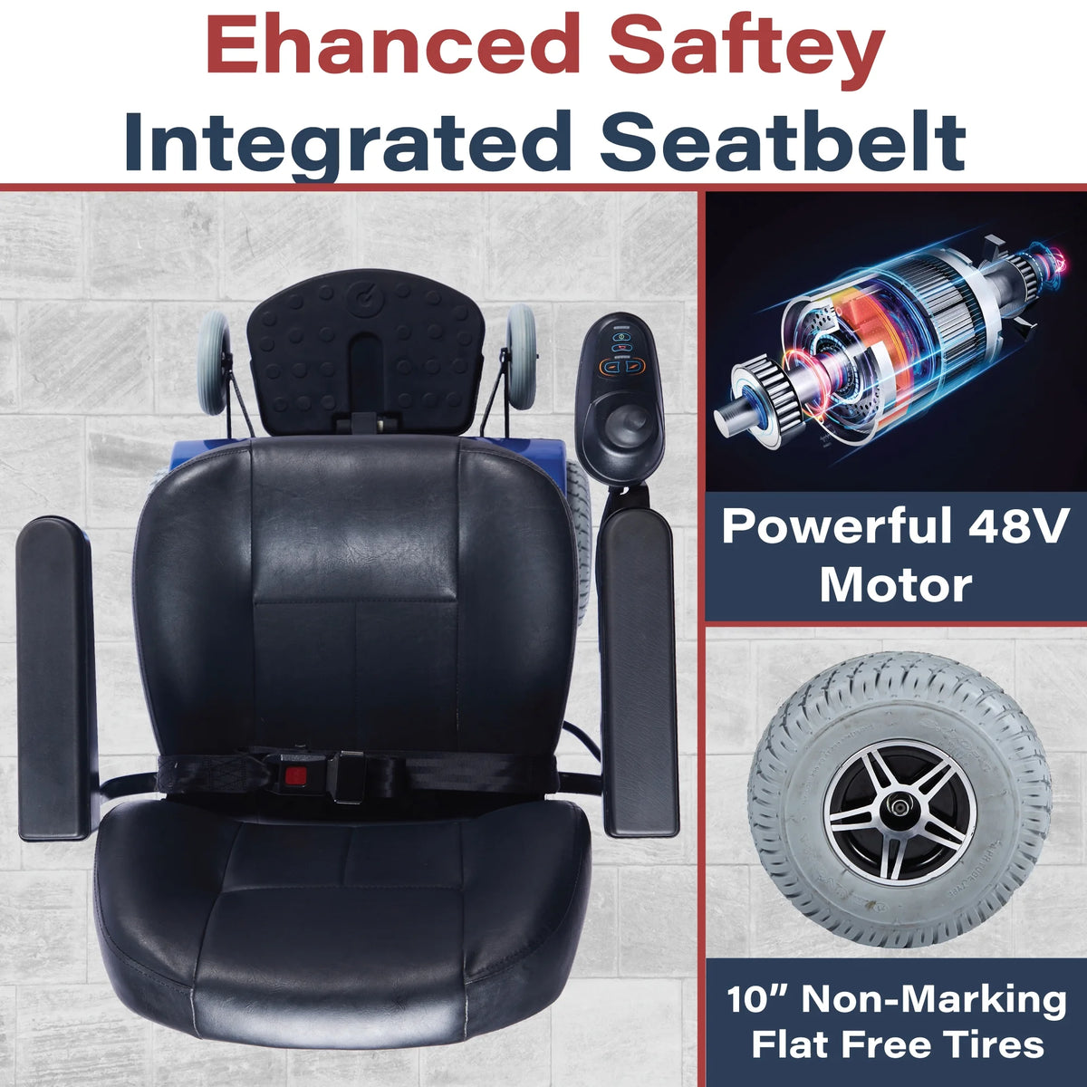 Blue Full Size Electric Wheelchair S401006