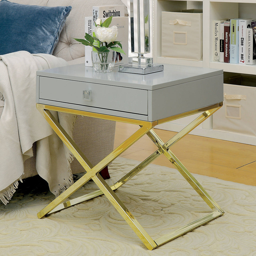 Red Metal X-Base Side Table W744244