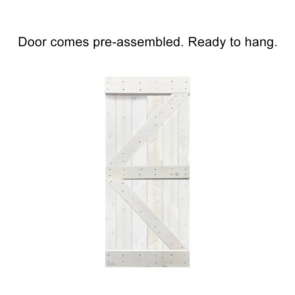 Ocean Blue Stained Wood Interior Sliding Barn Door with Hardware Kit G9256