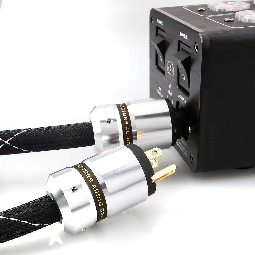 12AWG HiFi Power Cord 125V 15A 3-Prong Audiophile AC Power Cable with US Connector Plug (1.5M / 4.92FT) Pack of 2 M83158