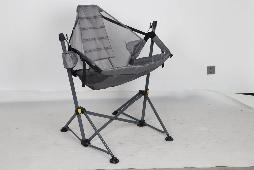 Reclining Mesh Hammock Chair, Gray, Polyester F343