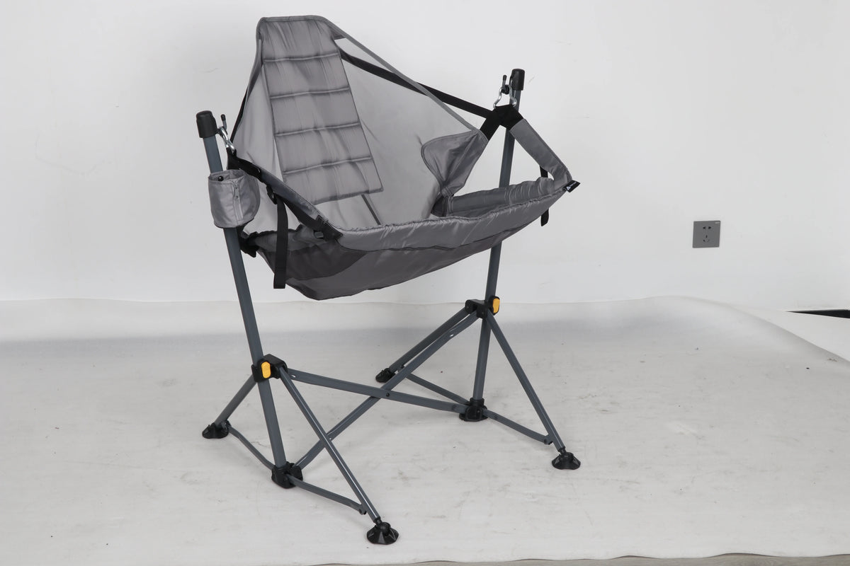 Reclining Mesh Hammock Chair, Gray, Polyester F343