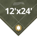 Olive Drab Canvas Tarps 12' x 24' T442970