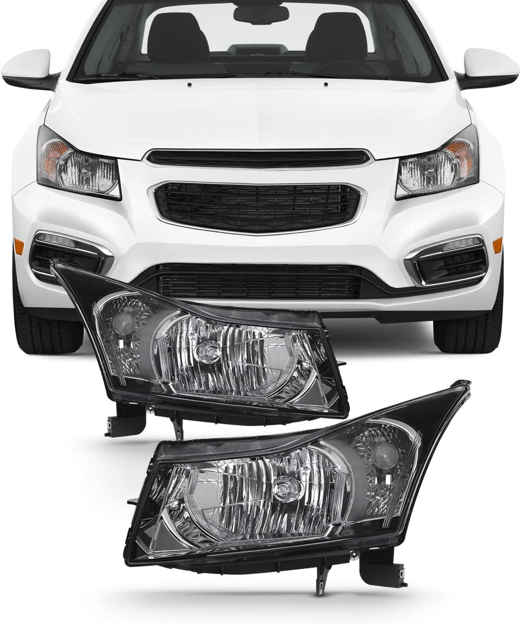 Driver Left + Passenger Right Side Pair Halogen Headlights for Chevy Cruze K9846
