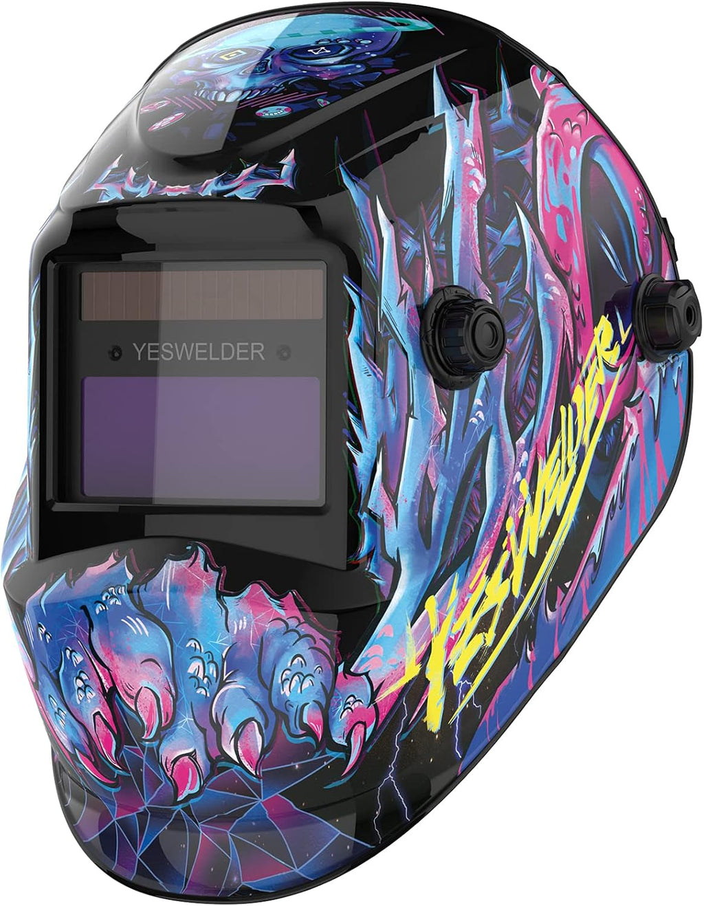 True Color Solar Powered Auto Darkening Welding Helmet, Wide Shade 4/9-13, Pack of 2 C9351