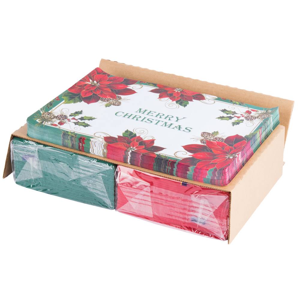 10x22 x 14x22 Merry Christmas Placemat Combo Pack - 250/Case A808868