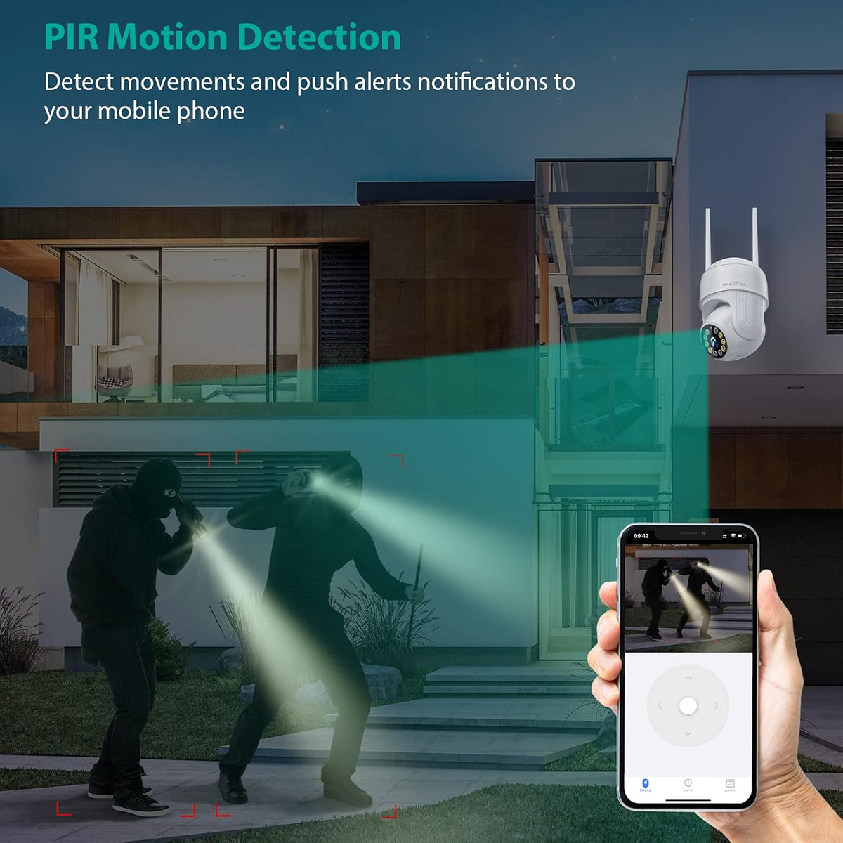 Outdoor Security Camera with Night Vision, Two-Way Audio, Motion Detection, IP65 Waterproof C3560