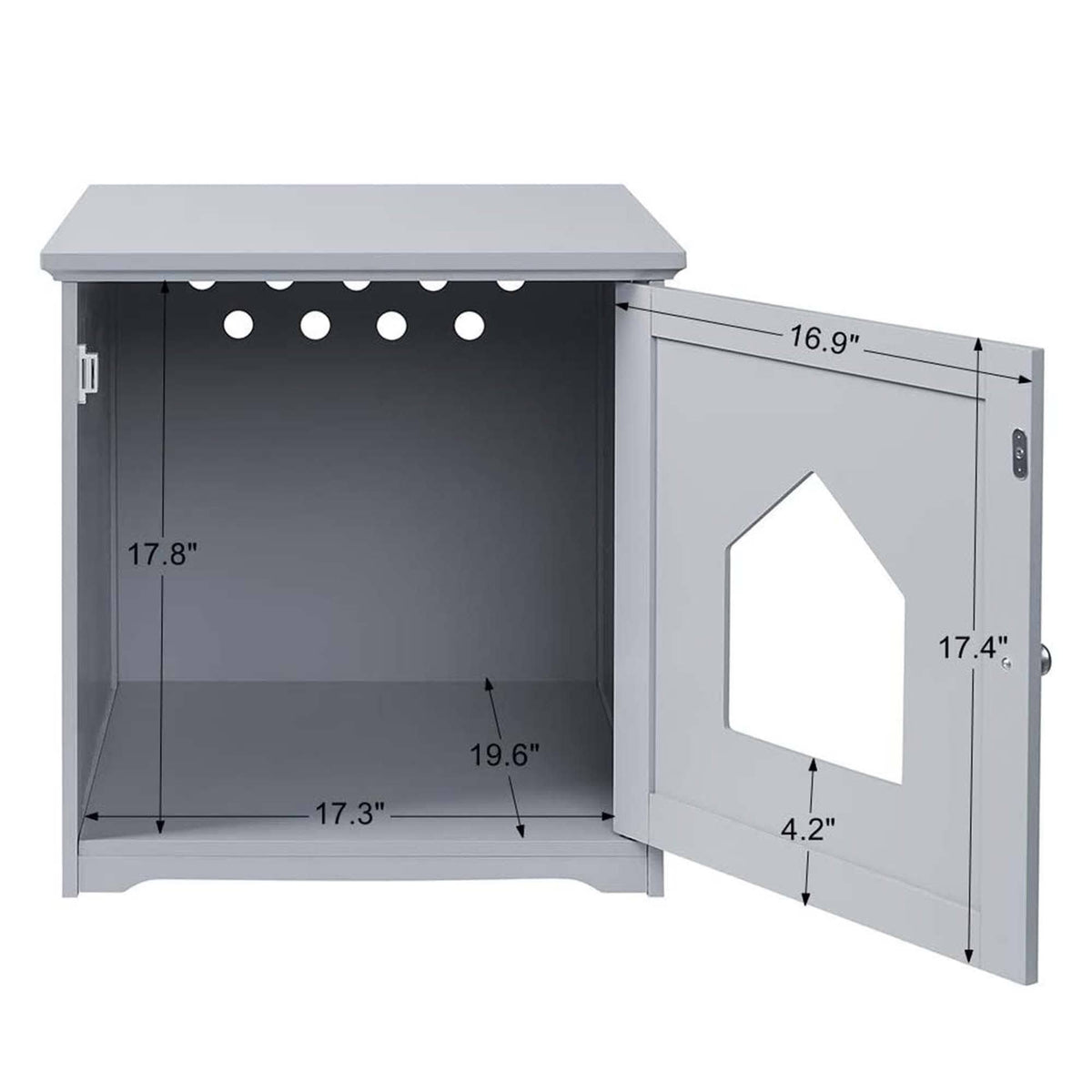 Gray Cat Litter Box Enclosure X779