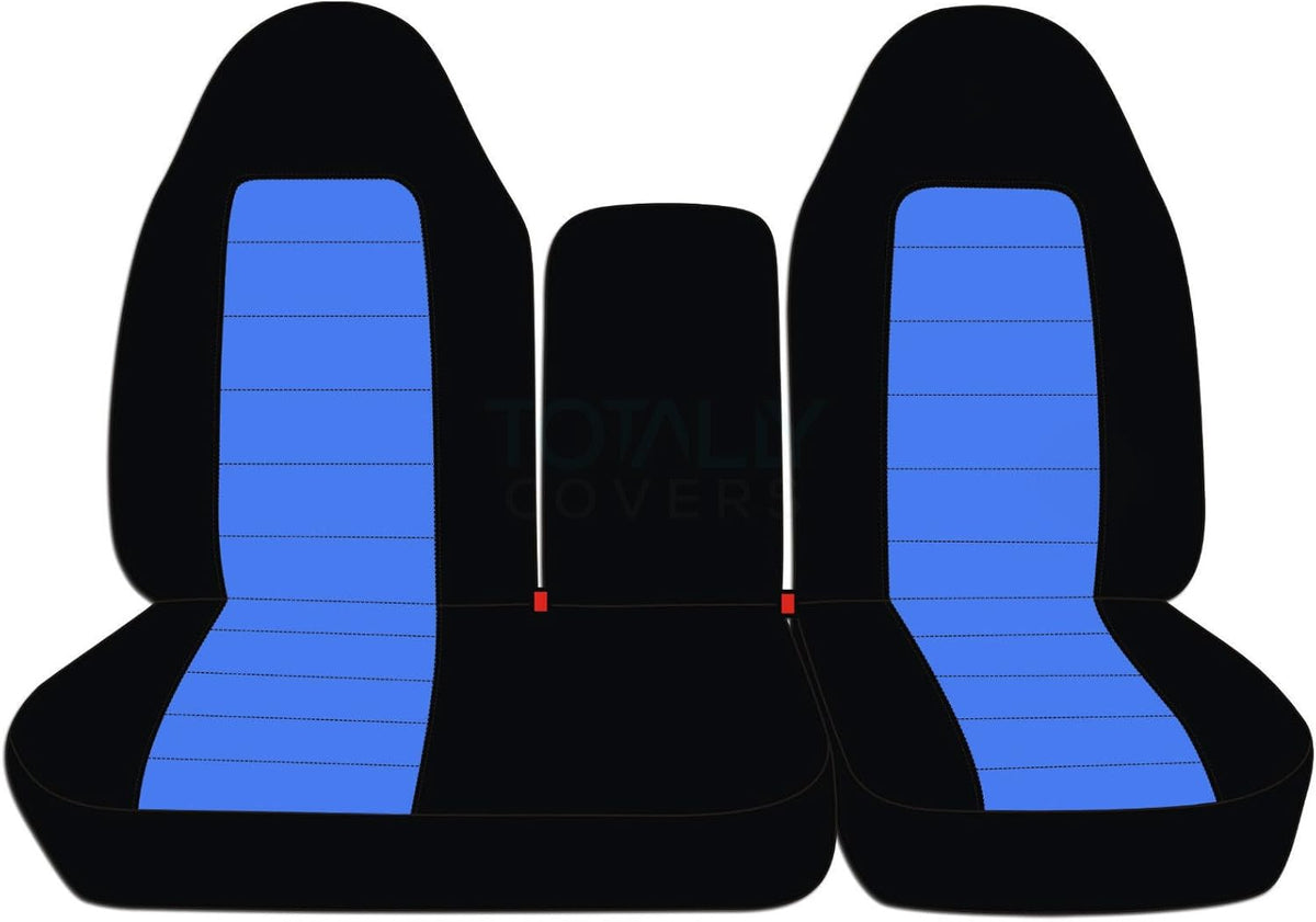 Black & Charcoal Two-Tone Front 40/60 Split Bench Truck Seat Covers R45530