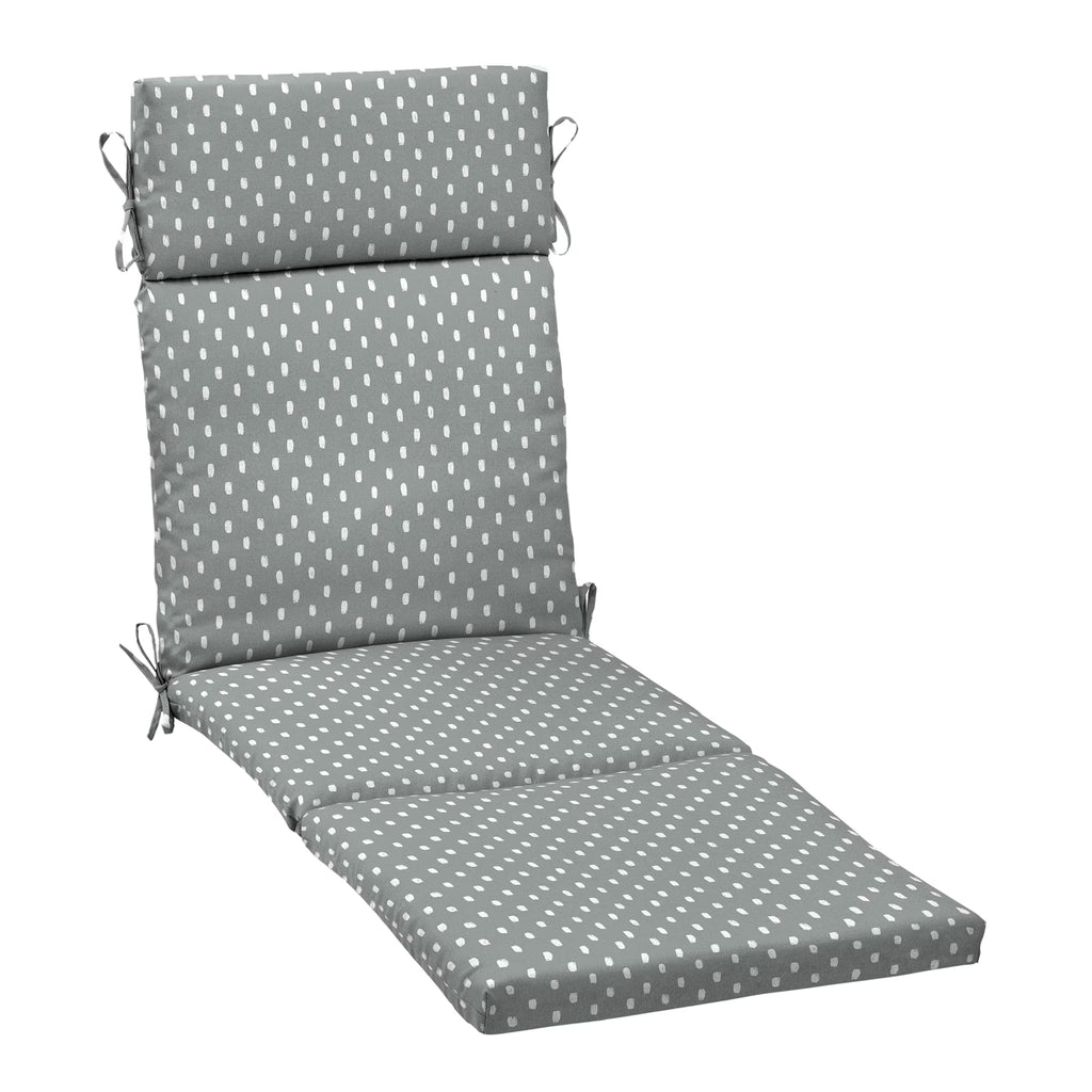 Outdoor Chaise Cushion 72 x 21, Stone Grey Dot S88867