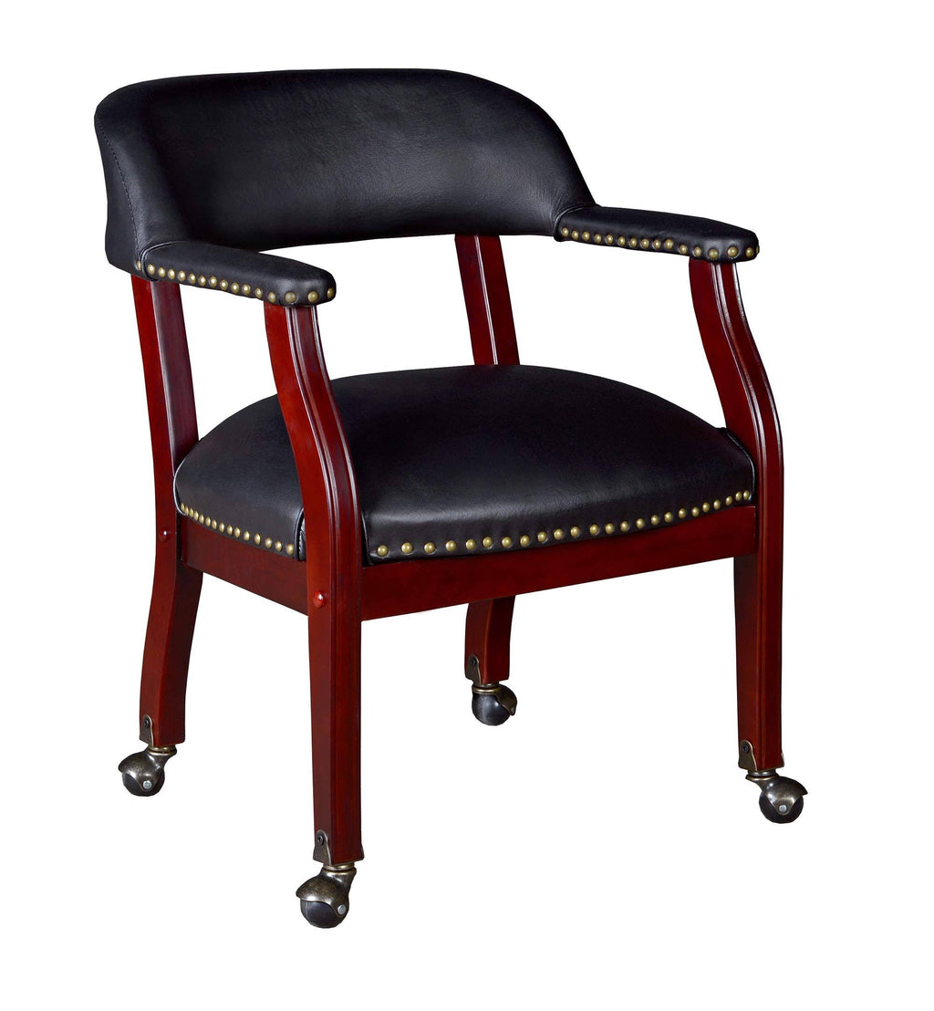 Black Captain Chair with Casters P622802