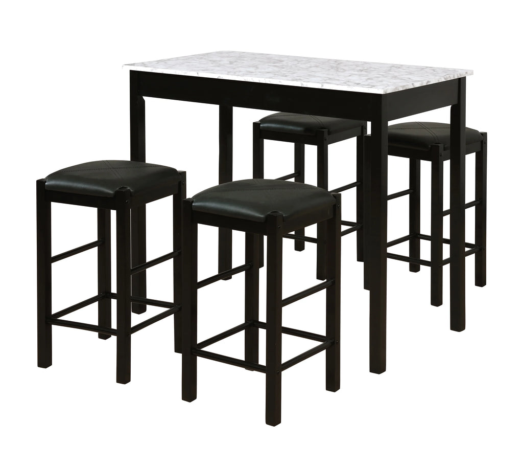 Black Fabric 3-Piece Casual Dining Tavern Set T658803