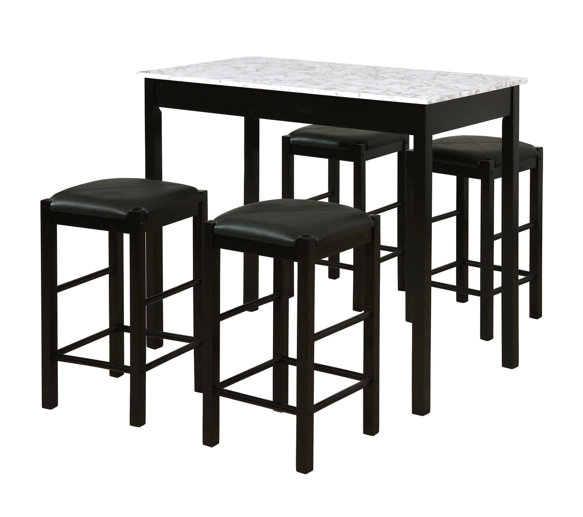 Black Fabric 3-Piece Casual Dining Tavern Set T658803