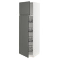 White High Cabinet with Door and Wire Baskets F427980