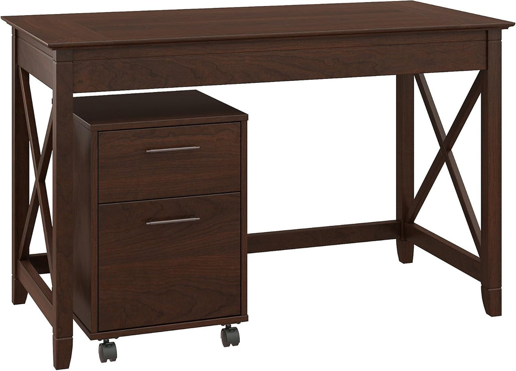 Washed Gray Writing Desk with 2 Drawer Mobile File Cabinet X6084