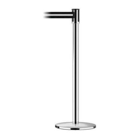 Silver Barrier Post with Belt, 38 in. H, 7-1/2 ft. L R4615