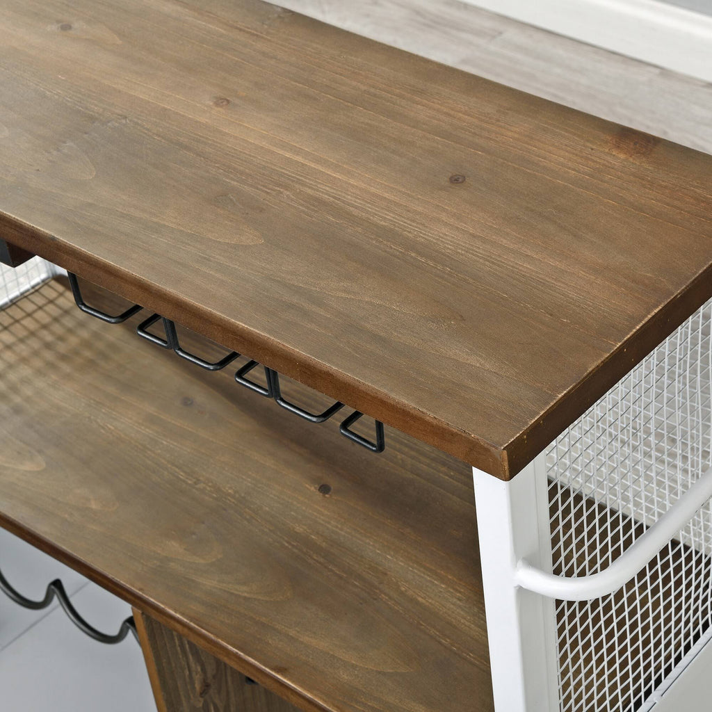 White Farmhouse Kitchen Cart P728