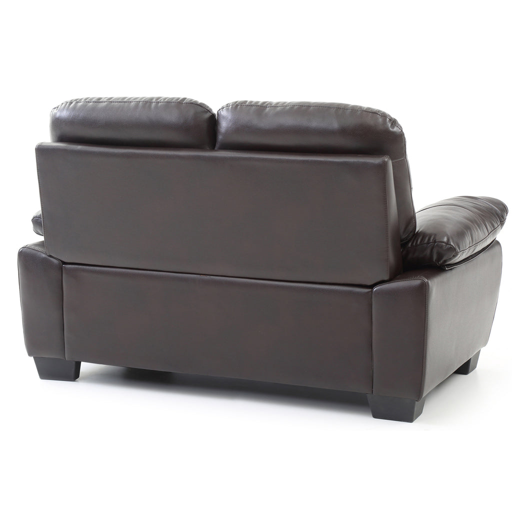 Dark Brown Faux Leather Sofa W397