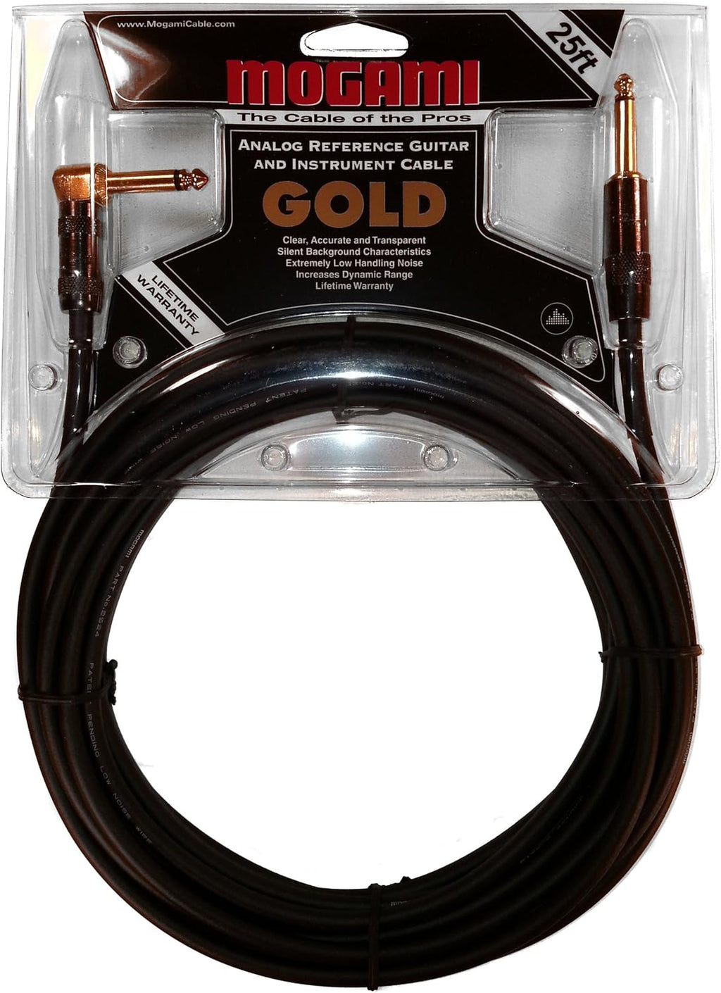 6 Foot Guitar Instrument Cable with Right Angle and Straight Connectors V6789