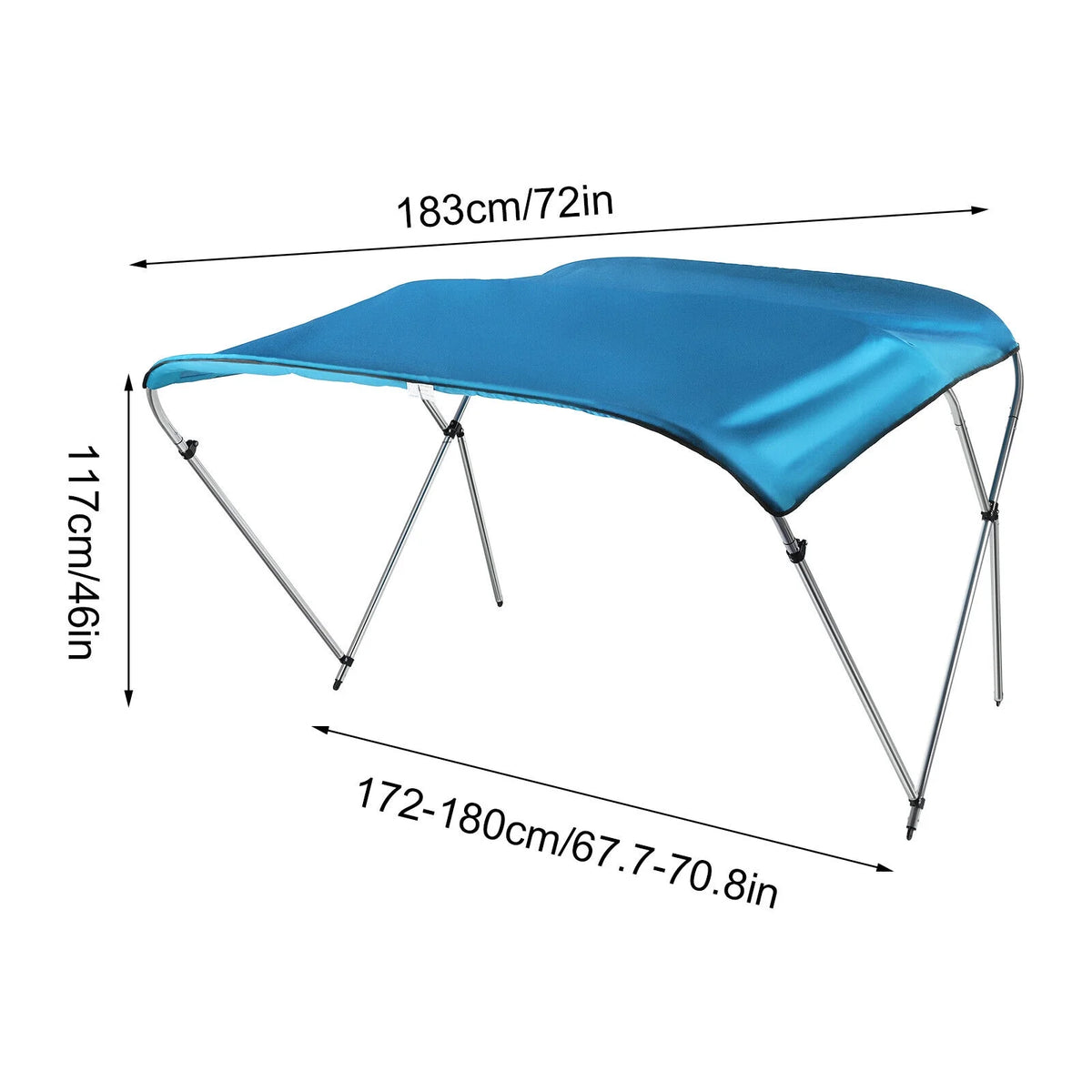 3 Bows Boat Top Cover Set with Aluminum Alloy Frame L150