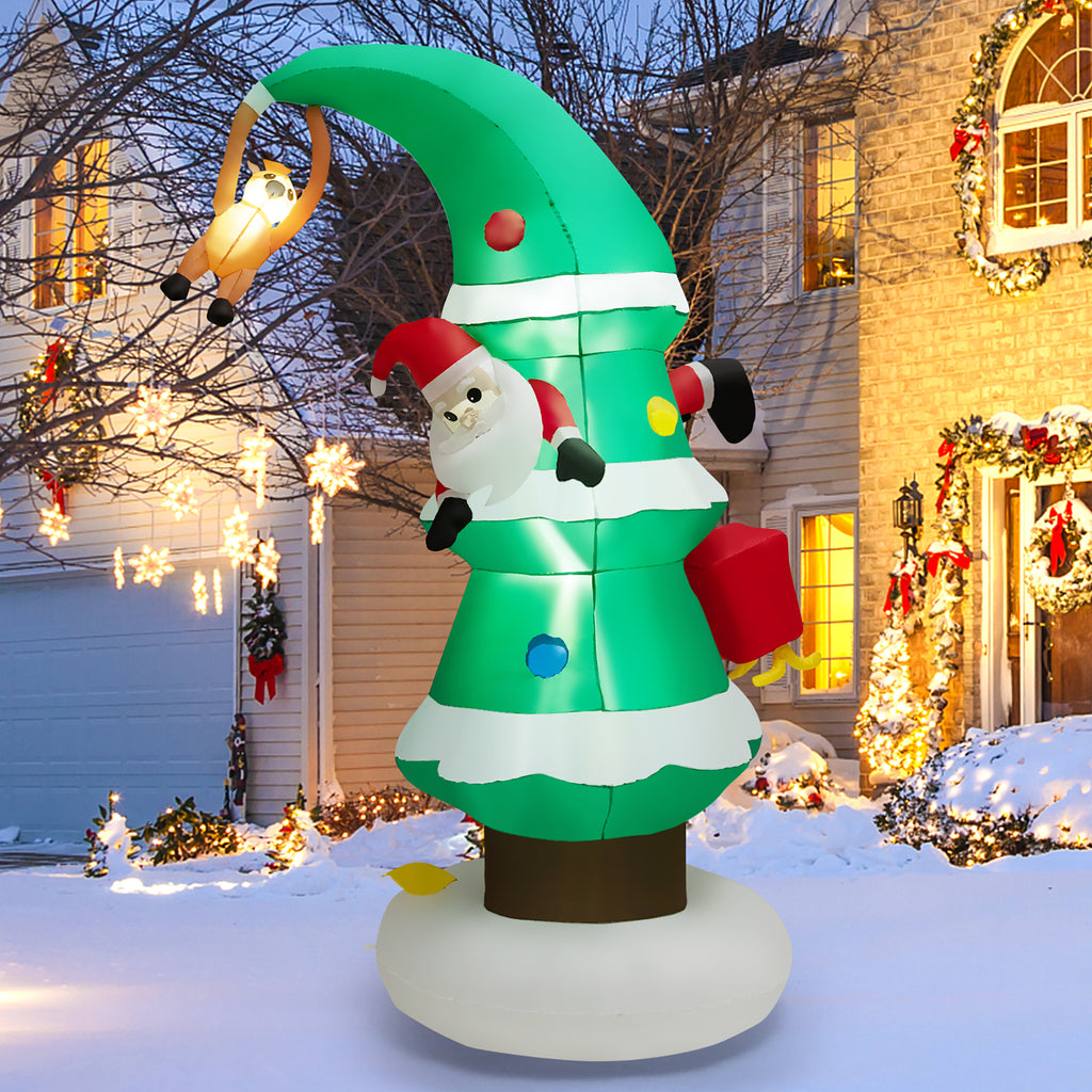 8FT Inflatable Christmas Tree with Santa Claus C76446
