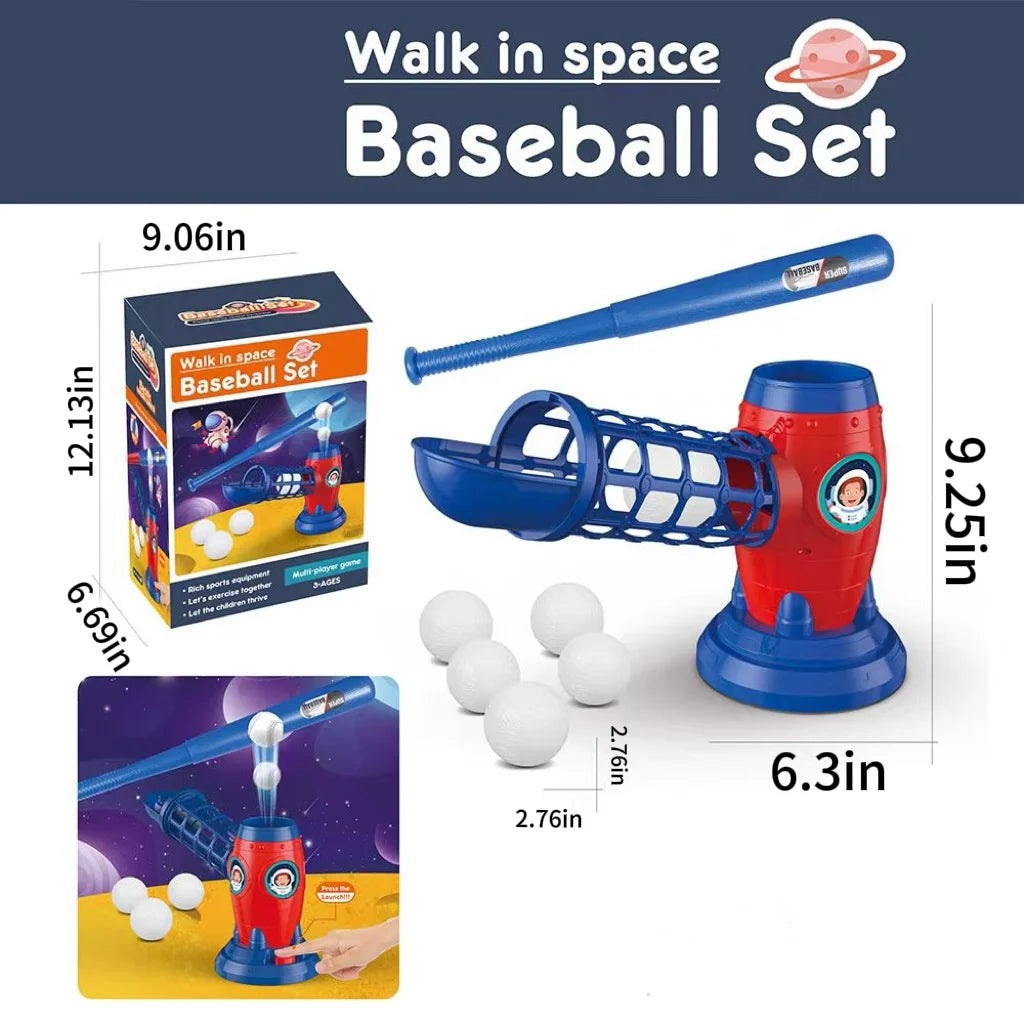 Baseball Pitching Machine Set with Remote Control Bat and 5 Balls D955