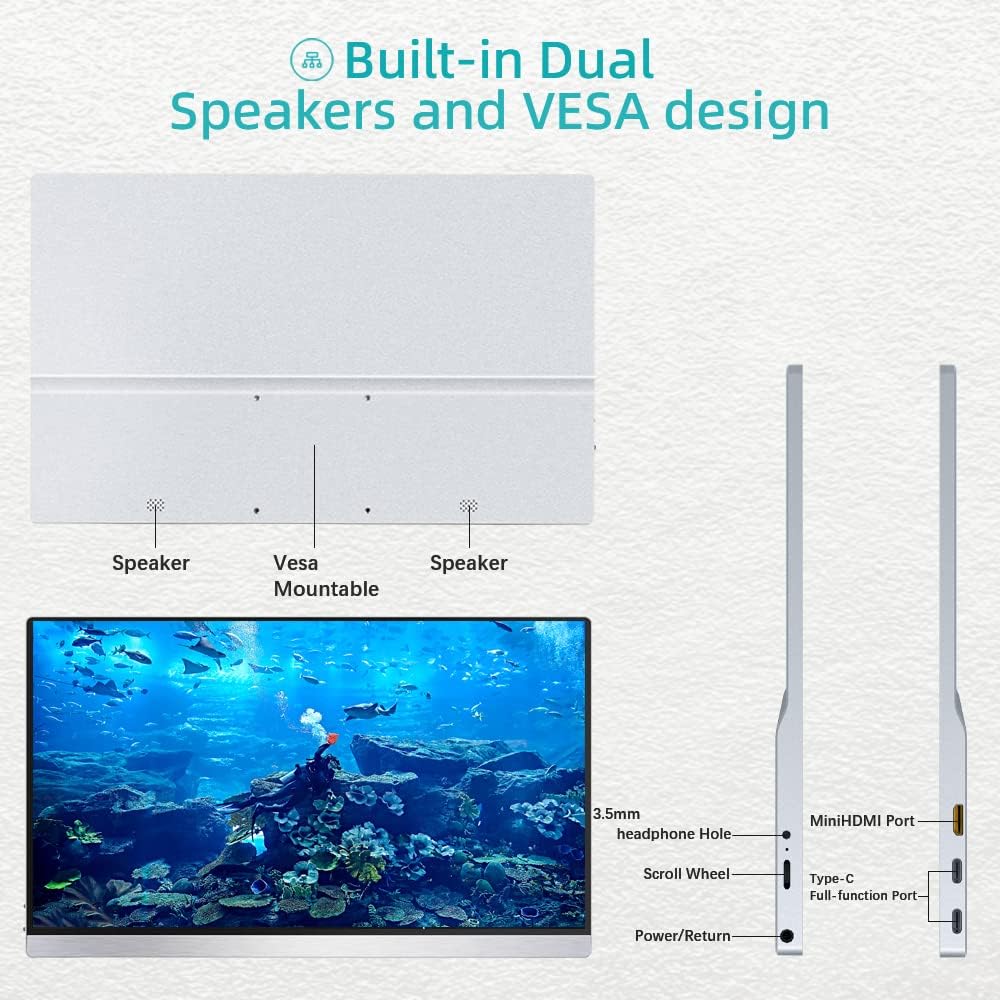 15.8'' 1080P FHD IPS Gaming Monitor with Speaker X7284
