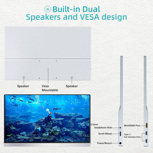 15.8'' 1080P FHD IPS Gaming Monitor with Speaker X7284