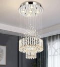 Crystal Raindrop 5-Lights Flush Mount Chandelier D666