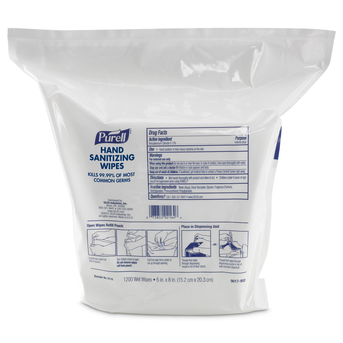 Purell Hand Sanitizing Wipes 6 X 8 Inch - Case of 2 J14754