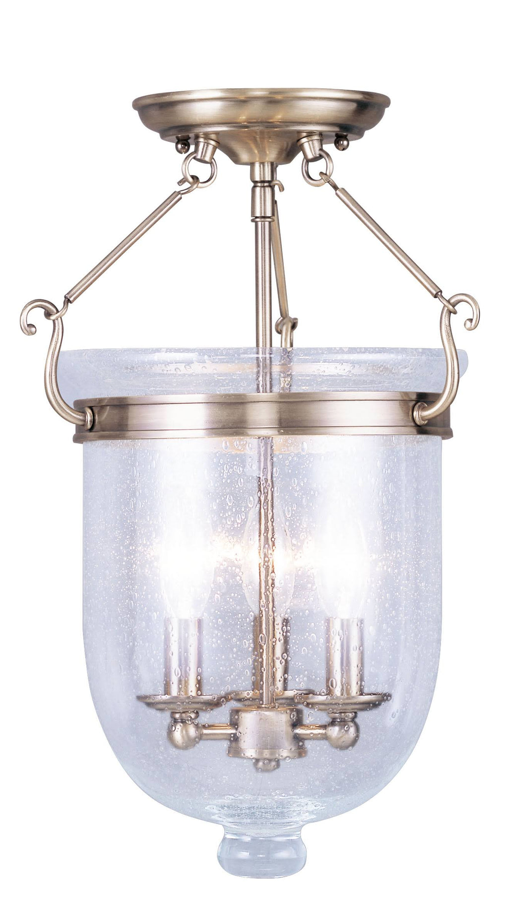 Antique Brass 3 Light Flush Mount I1923