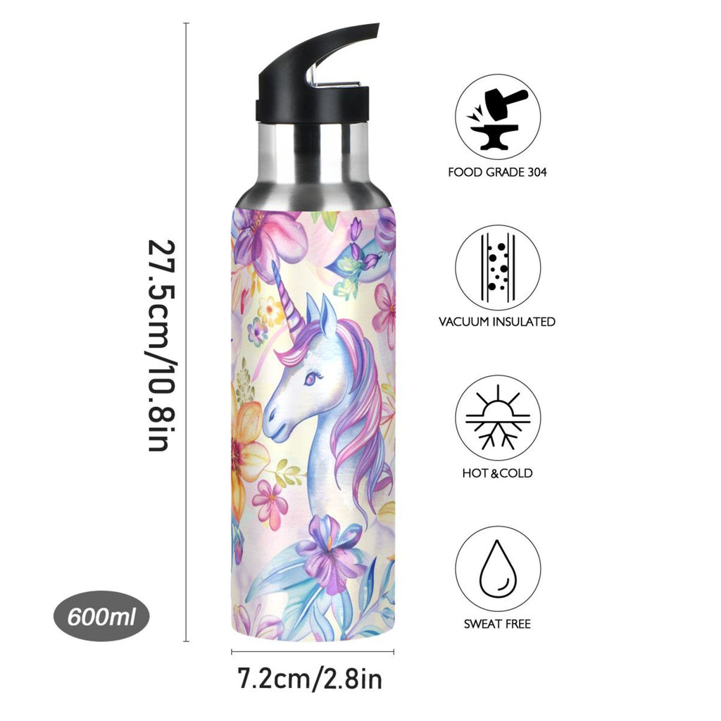 Insulated Stainless Steel Water Bottle with Straw Lid, 20 oz E78711