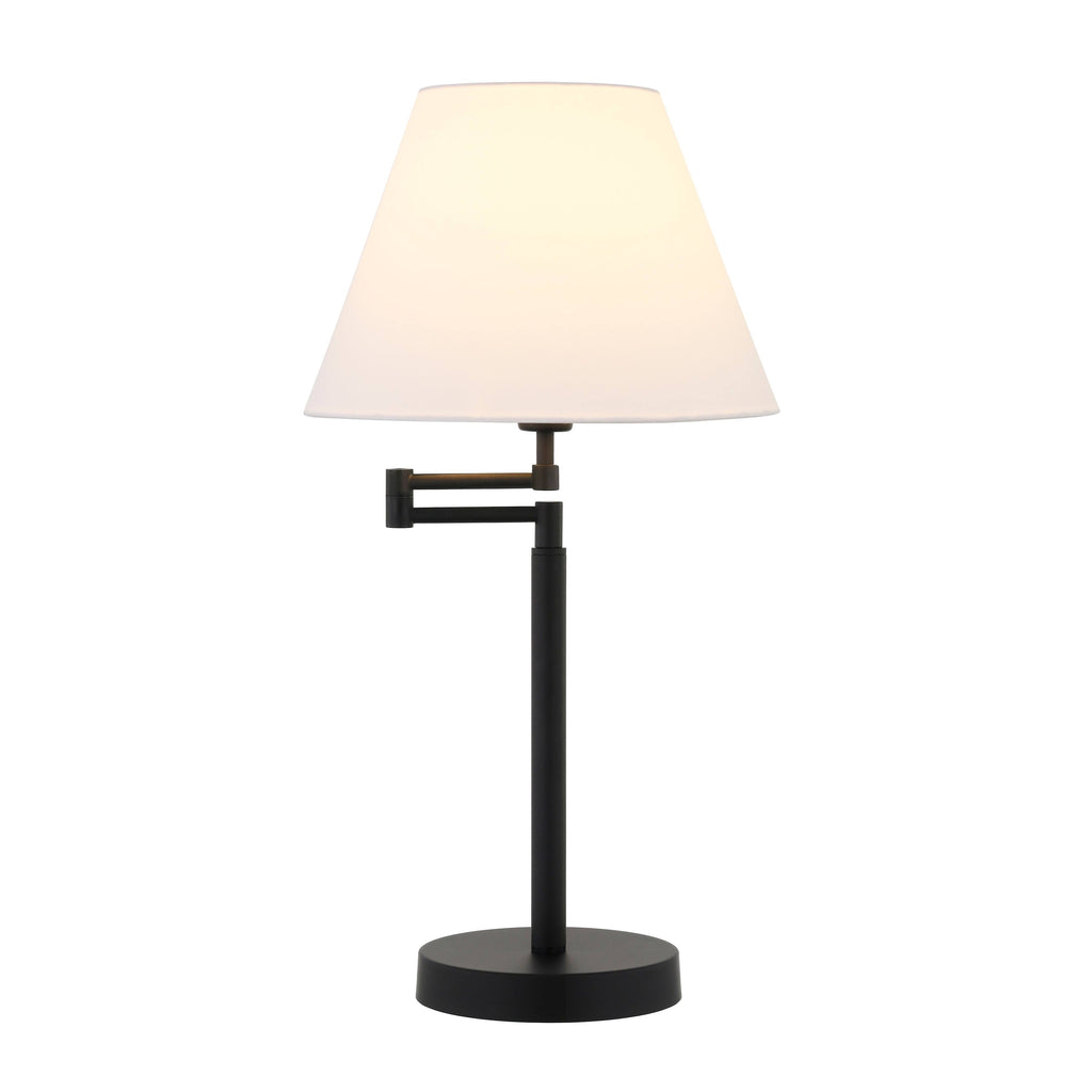 Blackened Bronze Swing Arm Table Lamp with Empire Shade E608