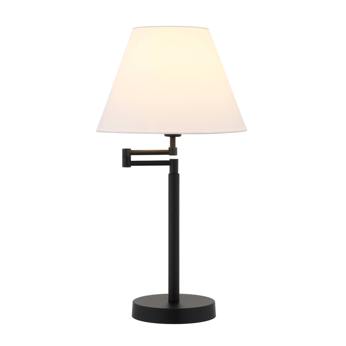 Blackened Bronze Swing Arm Table Lamp with Empire Shade E608