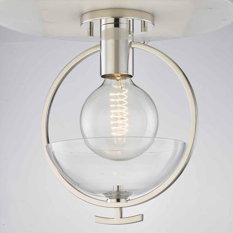 Polished Nickel Semi-Flush Mount Light E289
