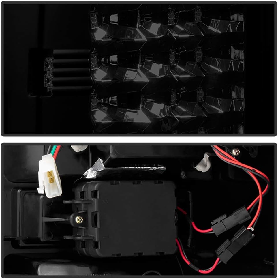 Black Housing Smoked Lens LED Tail Lights Brake Lamps Assembly Q706