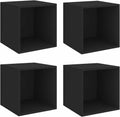 4 Piece Wall Mounted Storage Cabinet White Chipboard D22047