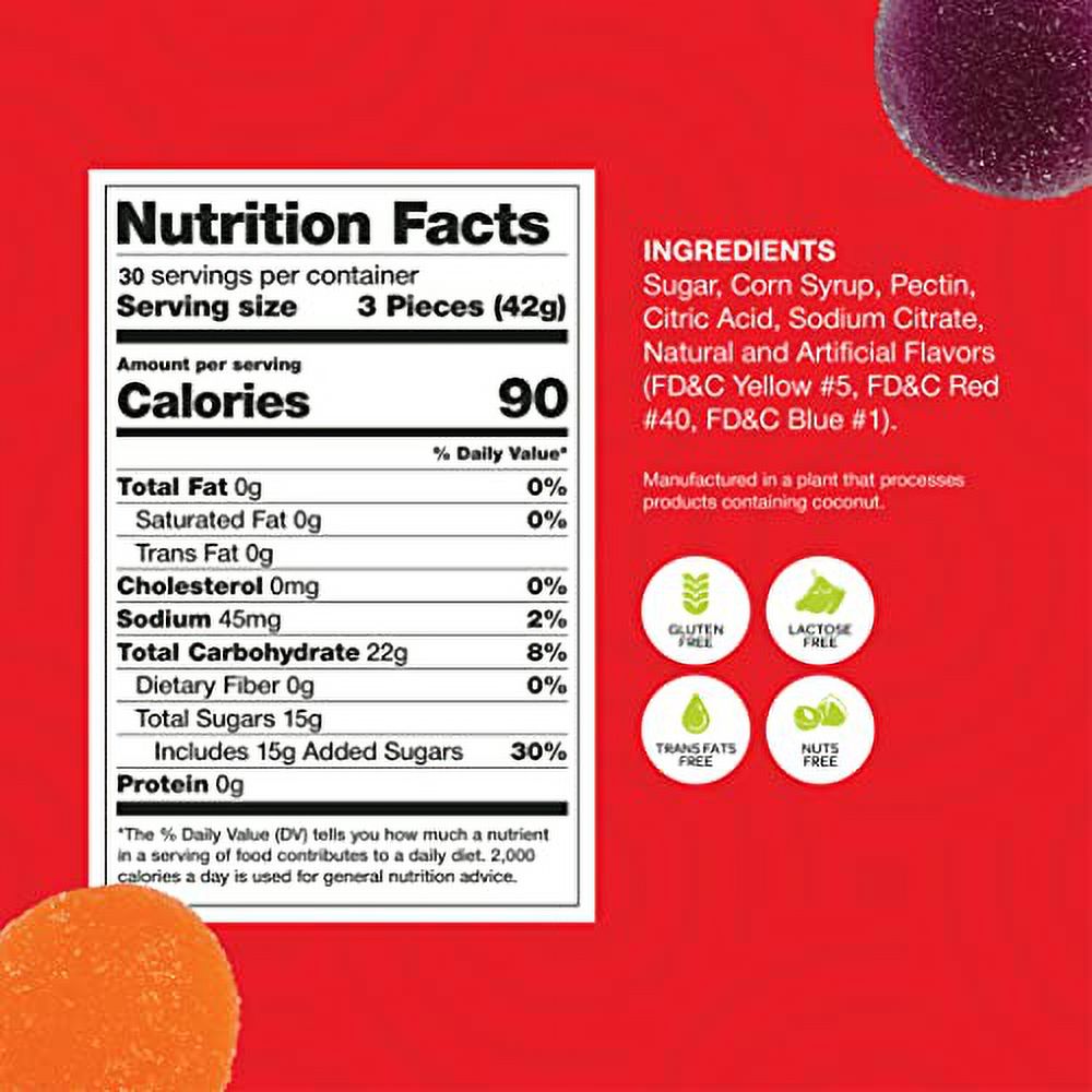Fruit Disk Jelly Patties Candy, Individually Wrapped, 2 Pounds T454