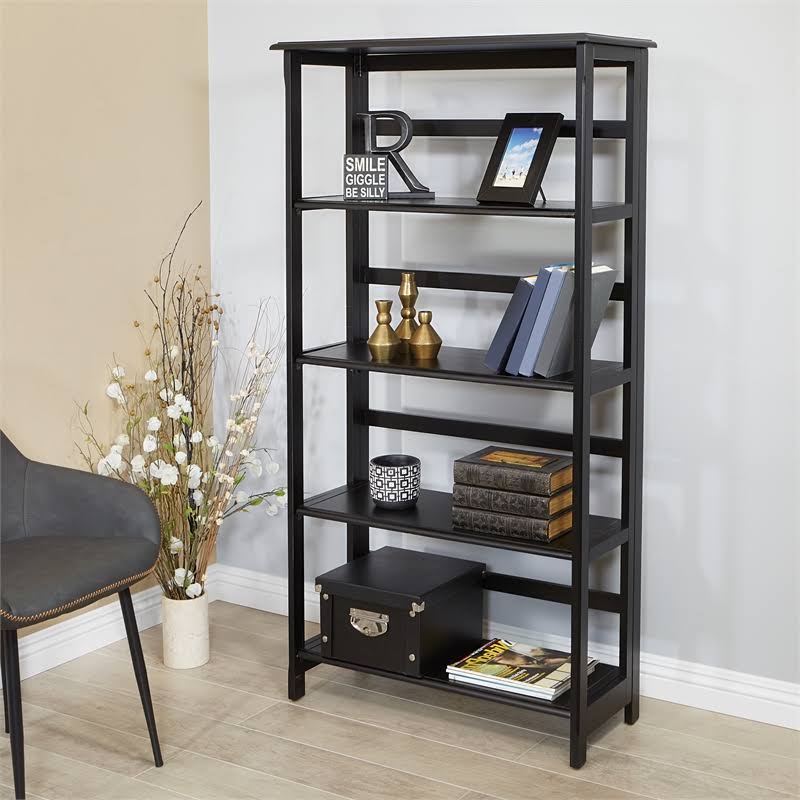 Black 5 Shelf Bookcase F832